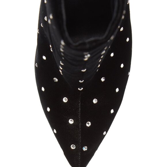 SAINT LAURENT BOOTS FREJA CRYSTAL STUDDED VELVET ANKLE BOOTIES sz 36.5 6.5 US - Picture 13 of 15